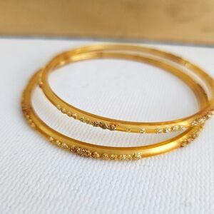 Yellow Gold Glass Bangles Indian Bohemian Festival Bracelets